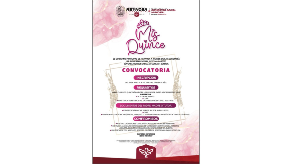 Celebrará Gobierno de Carlos Peña Ortiz “Mis Quince”