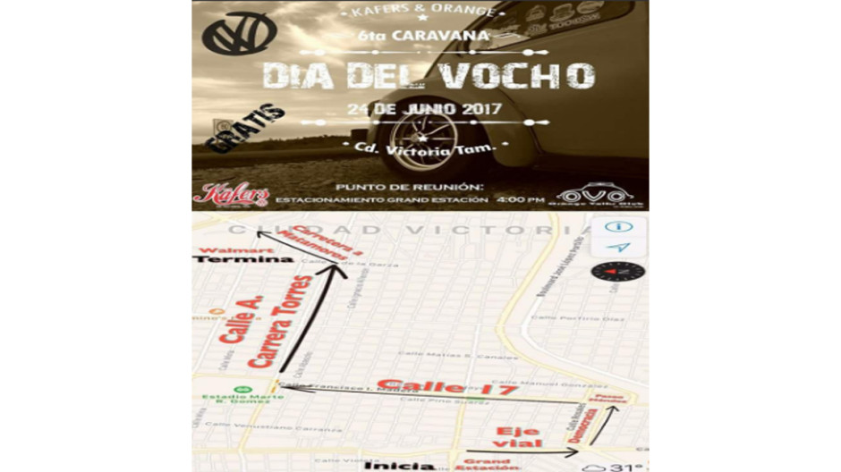 Realizarán caravana del “Día del vocho”