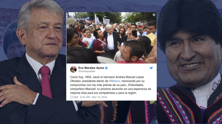  Evo Morales felicita a AMLO por su cumpleaños