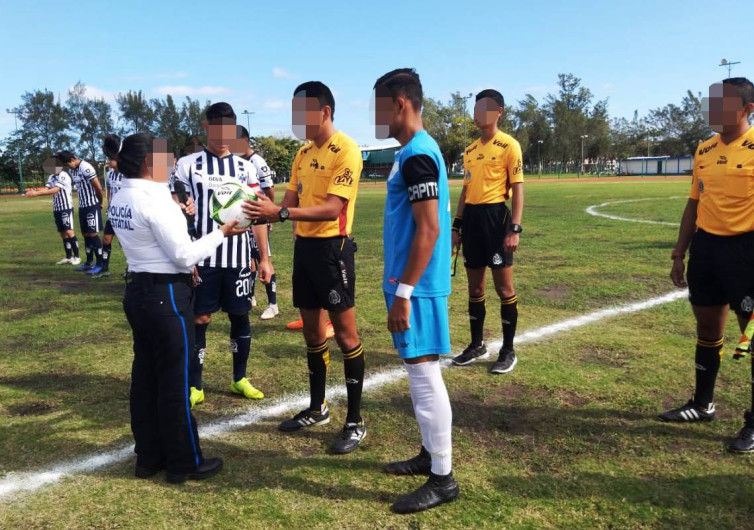 Personal de la Policía estatal participa en partido de 3ra división