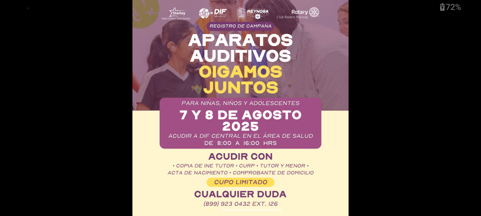 Último día de registro para la campaña gratuita “¡Oigamos Juntos!” del DIF-Reynosa