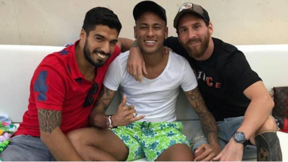 Neymar se reencuentra con Messi y Luis Suárez