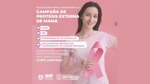 Llama DIF Reynosa a registrarse a Campaña de Prótesis Externa de Mama