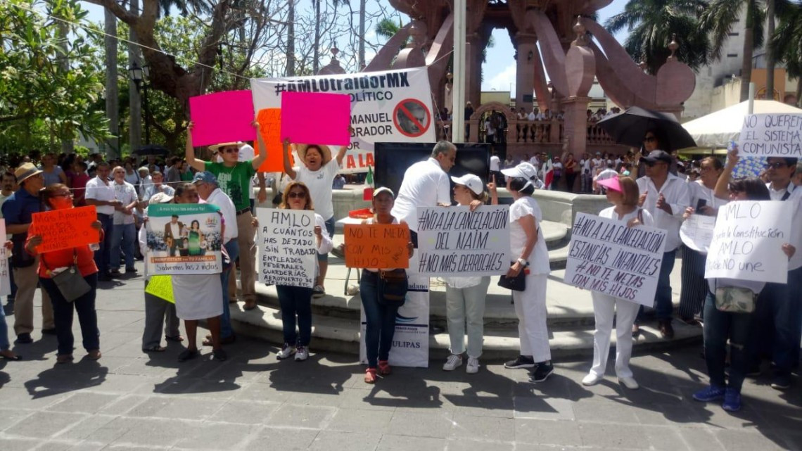Protestan contra AMLO en Tampico