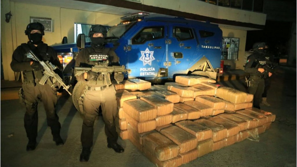 Policía Estatal Aseguran 127 paquetes de marihuana