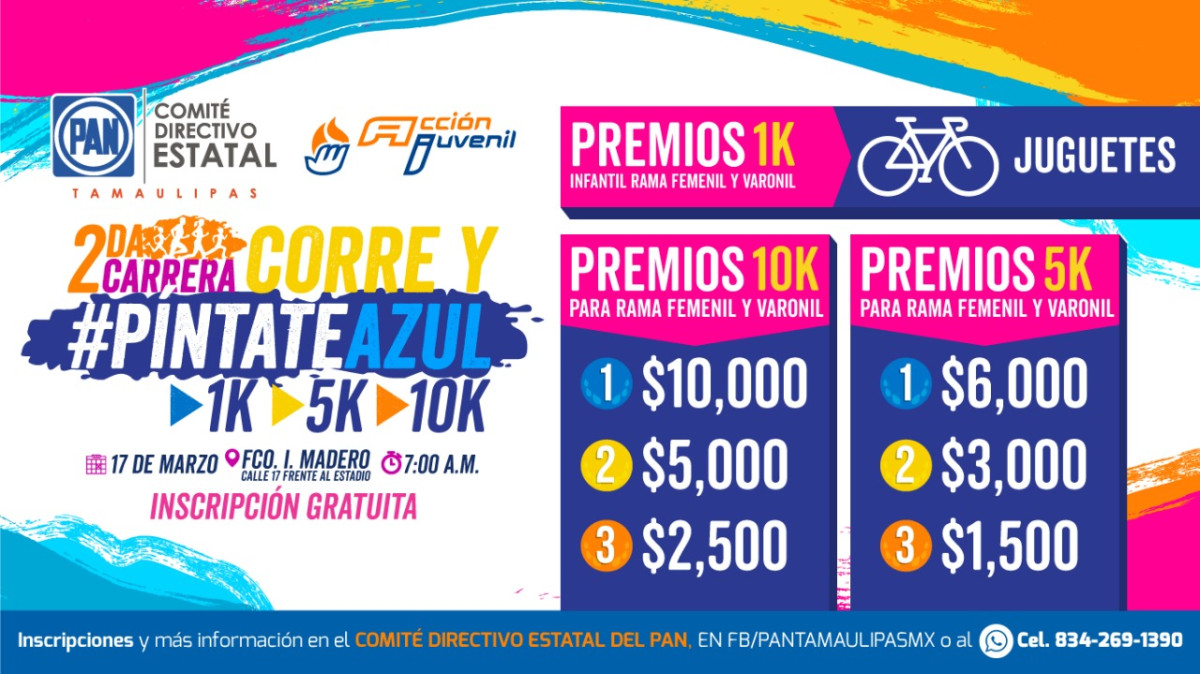 PAN Tamaulipas realiza su Segunda Carrera Atlética