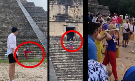 ¡Esto le costó a turista subir a Templo de Kukulcán!
