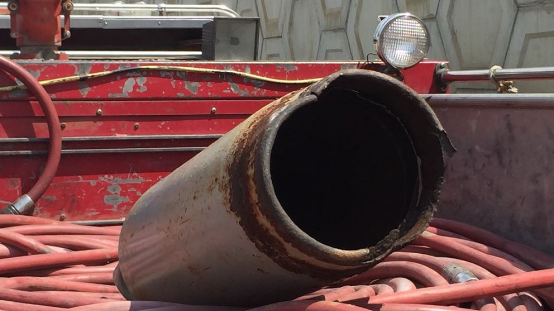 Explota tanque de gas y sale disparado a 20 metros 