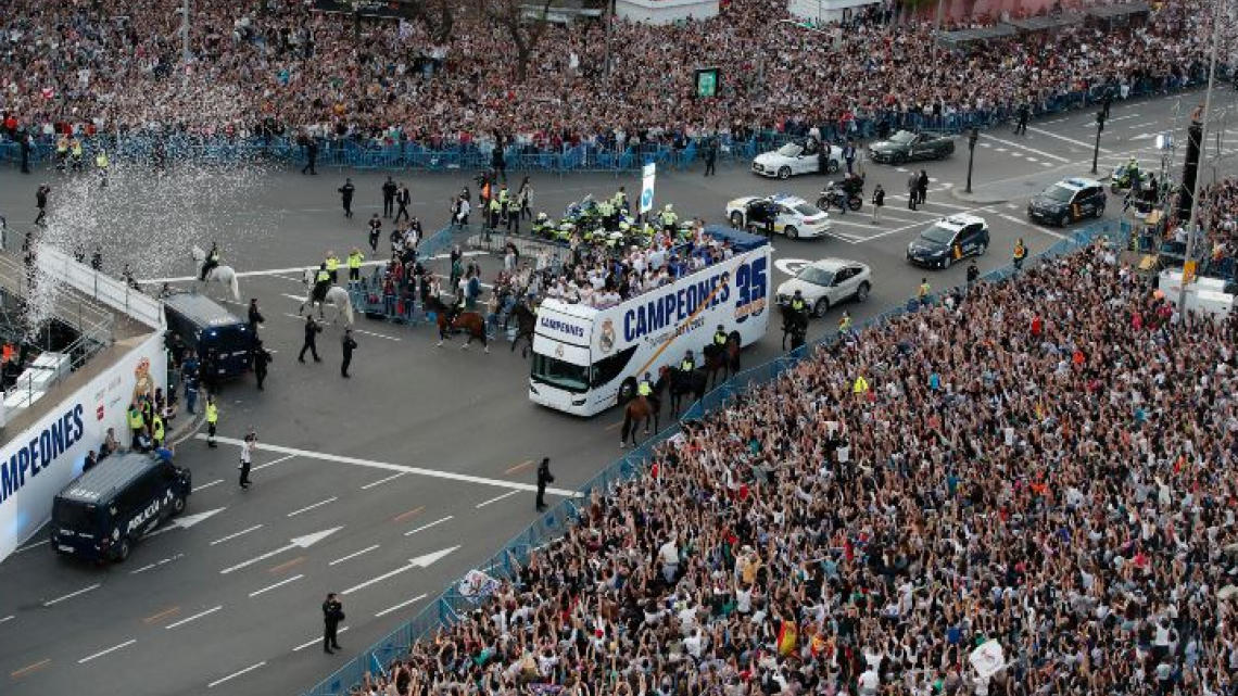 Así festejó el Real Madrid su título 35 de LaLiga