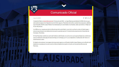 Liga Mexicana de Béisbol no jugará más en Reynosa en lo que resta de la temporada