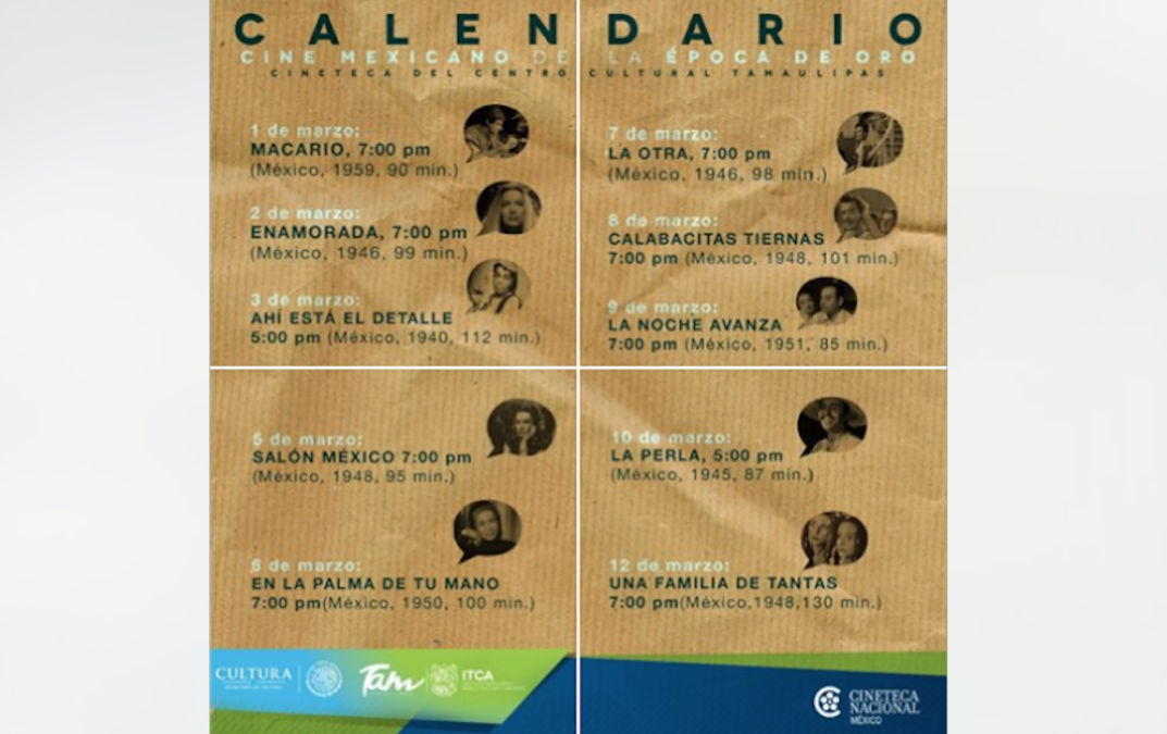 Dará inicio ciclo de “Cine mexicano de la época de oro”