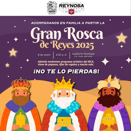 Compartirán familias reynosenses la Gran Rosca de Reyes con Carlos Peña Ortiz