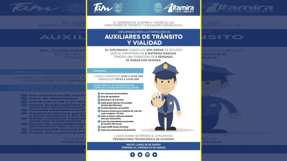 Invitan al primer diplomado para auxiliares de Tránsito