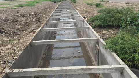 Obra recién entregada se colapsa por las lluvias