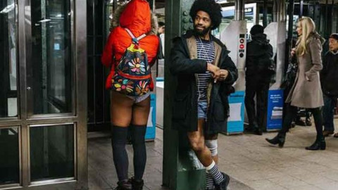 Viajan en metro de NY ¡sin pantalones!