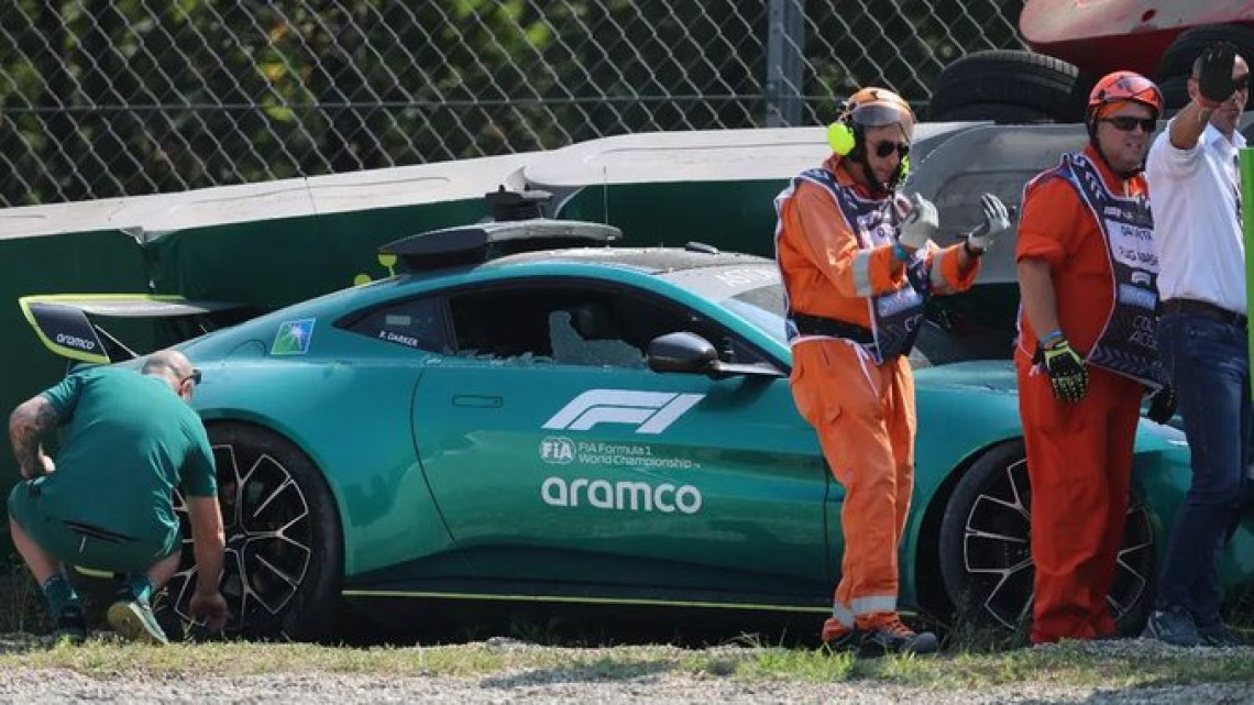 ¡Fuerte choque! Así fue el insólito accidente del Safety Car de la F1