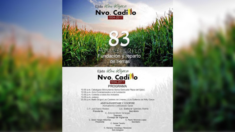 Celebrarán “83 Aniversario de la Fundación y reparto de tierras”