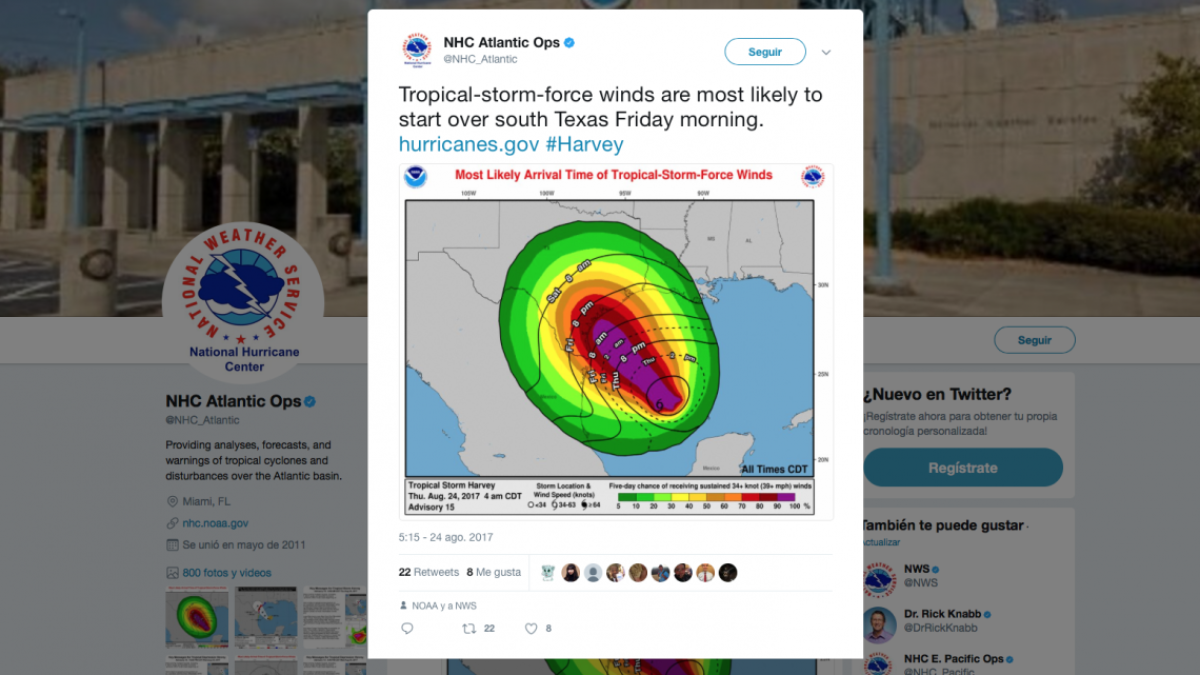 'Harvey' se dirige a Texas y podría convertirse en huracán