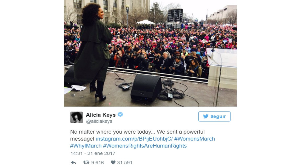 Celebridades que asistieron a la marcha de las mujeres contra Trump