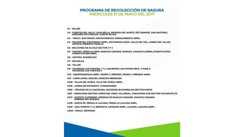 Programa de recolección de basura