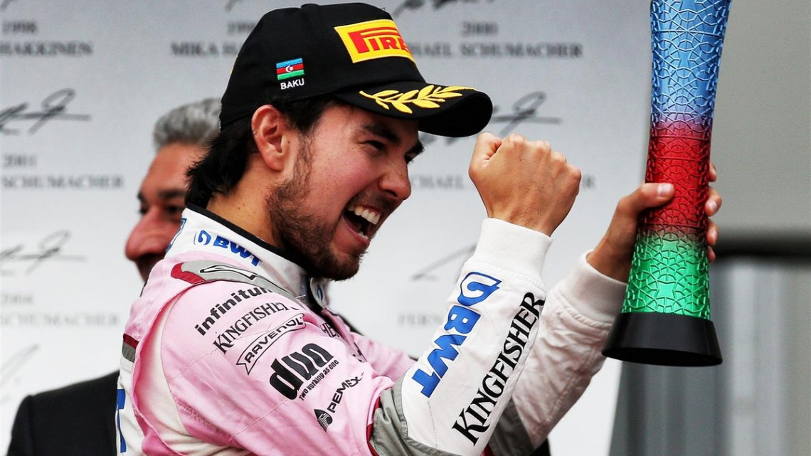 Sergio Pérez se lleva el tercer lugar en el podio de Azerbaiyán