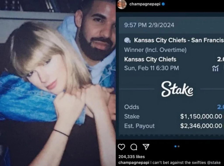 Drake apuesta un millón de pesos a Kansas City 