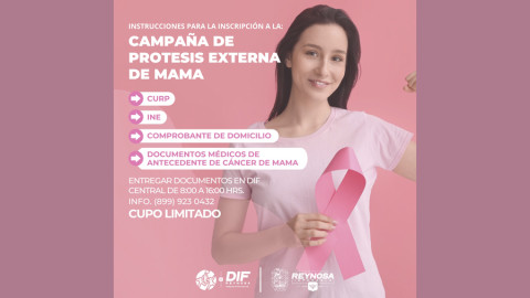 Beneficiará DIF Reynosa a mujeres con Campaña de Prótesis Externa de Mama