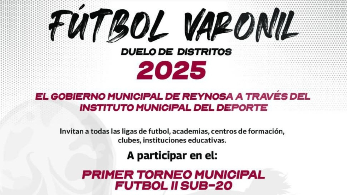 Sigue la invitación al Torneo Municipal de Fútbol 11 Sub-20