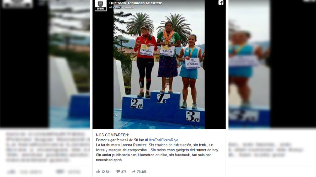 Mujer tarahumara gana ultramaratón en Puebla