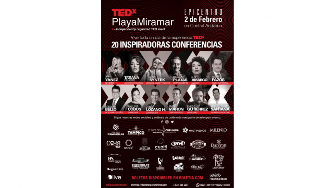 Tatiana, Aleks Sintek, Fernando Platas y Flor Amargo en TEDx Playa Miramar