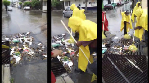 Retiran de alcantarillas basura para disminuir anegaciones 