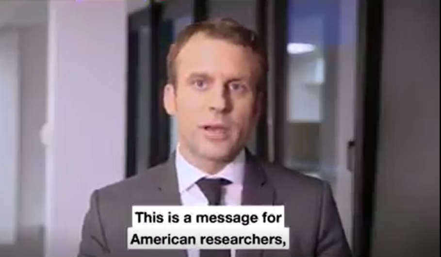 Macron invita a científicos de EU a trabajar juntos en el cambio climático