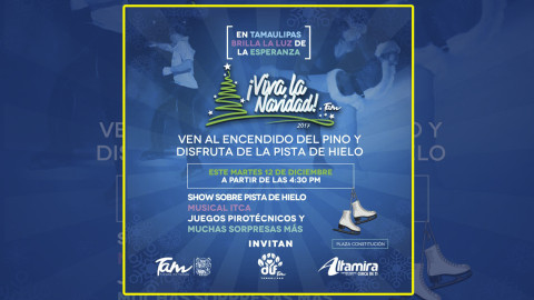 Invita Ayuntamiento a encendido de pino y pista de hielo