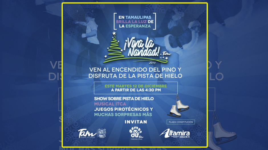 Invita Ayuntamiento a encendido de pino y pista de hielo