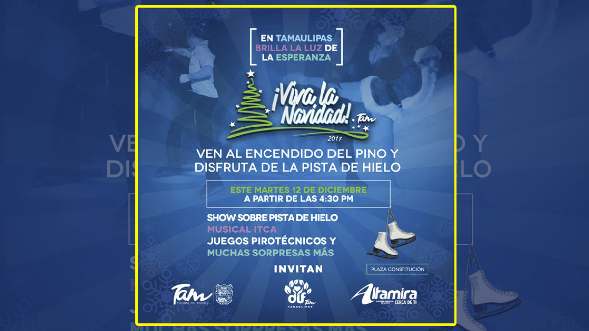Invita Ayuntamiento a encendido de pino y pista de hielo