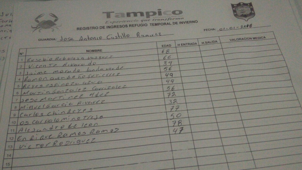 Continúa abierto refugio temporal en Tampico