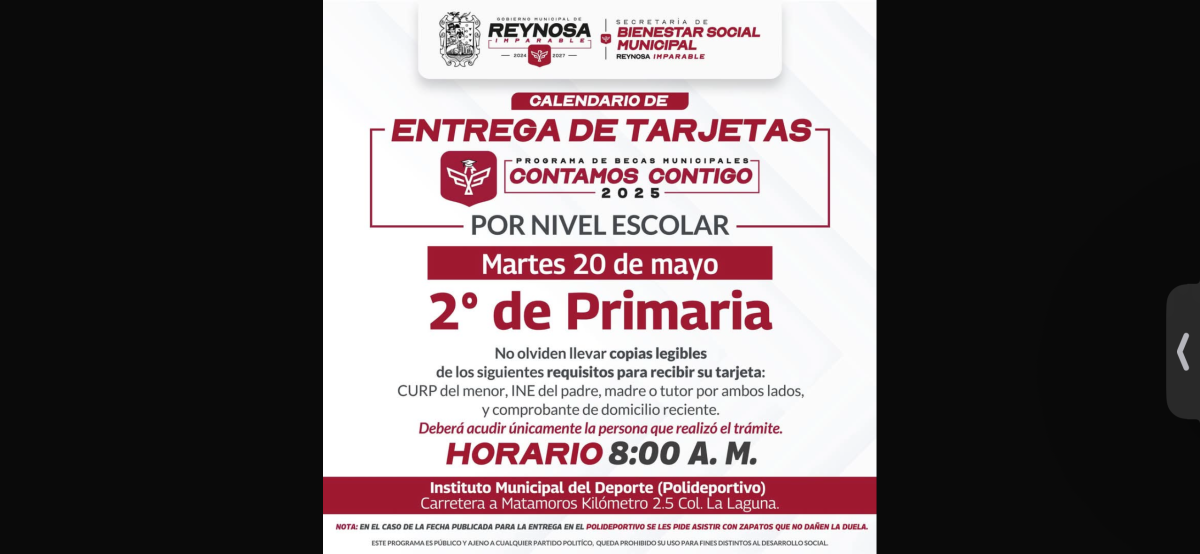 Entregarán más Becas Municipales Contamos Contigo 2025 en Reynosa