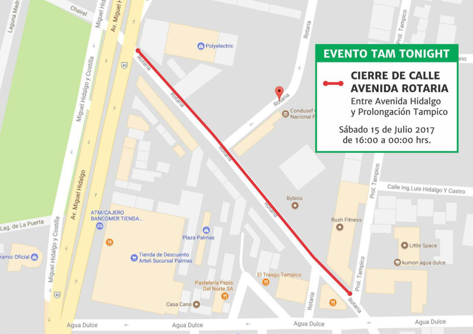 Cerrarán avenida Rotaria entre avenida Hidalgo y prolongación Tampico