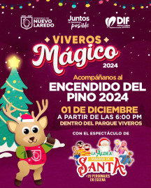 Invitan Gobierno Municipal a encendido de pino navideño en el viveros