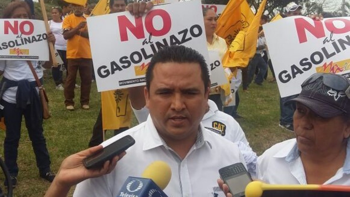 Protestan perredistas en contra del gasolinazo en sur de Tamaulipas 