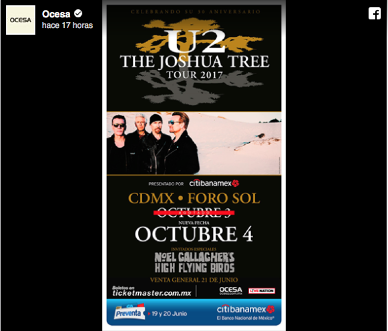 U2 abre segunda fecha en el Foro Sol