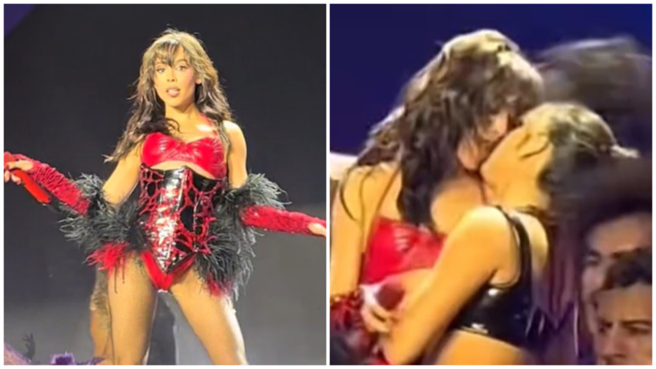 Danna Paola enciende las redes con beso a bailarina en los MTV Miaw 2024